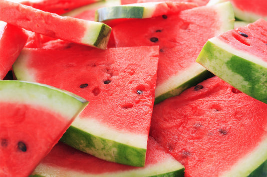 Slices of fresh watermelon with seeds